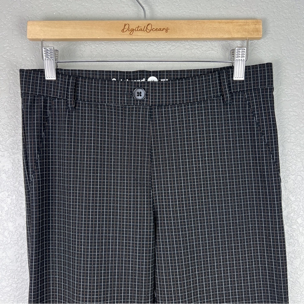 Betabrand Windowpane Print Classic Dress Pant Yoga Pant M Black, Brown, Silver - Picture 3 of 9
